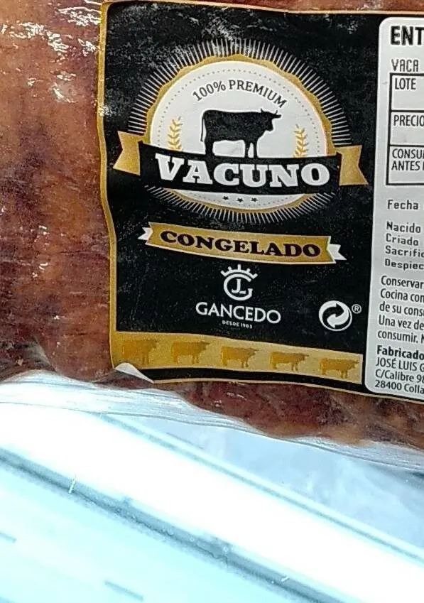 Entraña de vacuno congelado
