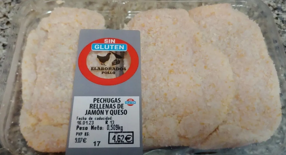 Pechugas rellenas de jamón y queso