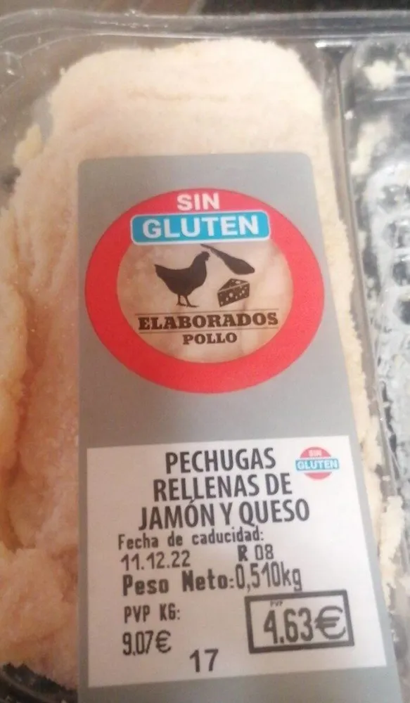 Pechugas rellenas jamon y queso