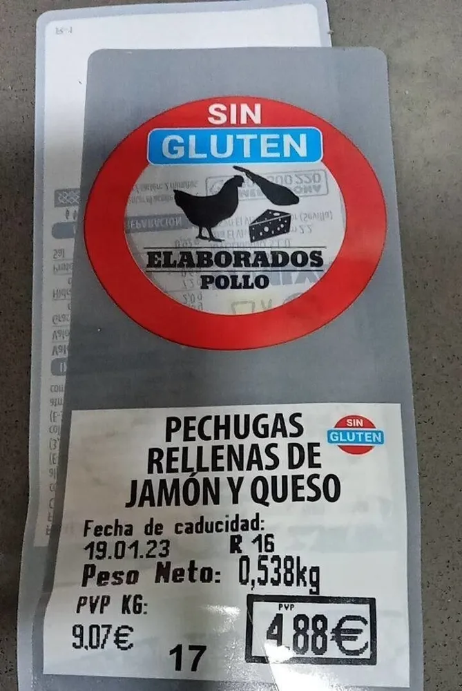 Pechugas rellenas de jamón y queso