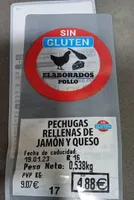 Pechugas rellenas de jamón y queso
