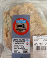 Libritos sin gluten rellenos de pimiento verde y jamón curado