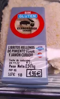 Libritos rellenos de pimiento verde y jamón curado