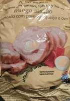 Pollo asado relleno con jamón, queso y huevo
