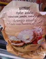 Pollo asado relleno con jamon, queso y huevo
