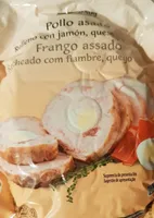 Pollo asado relleno con jamón,queso y huevo