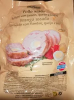 Pollo asado relleno con jamón, queso y huevo