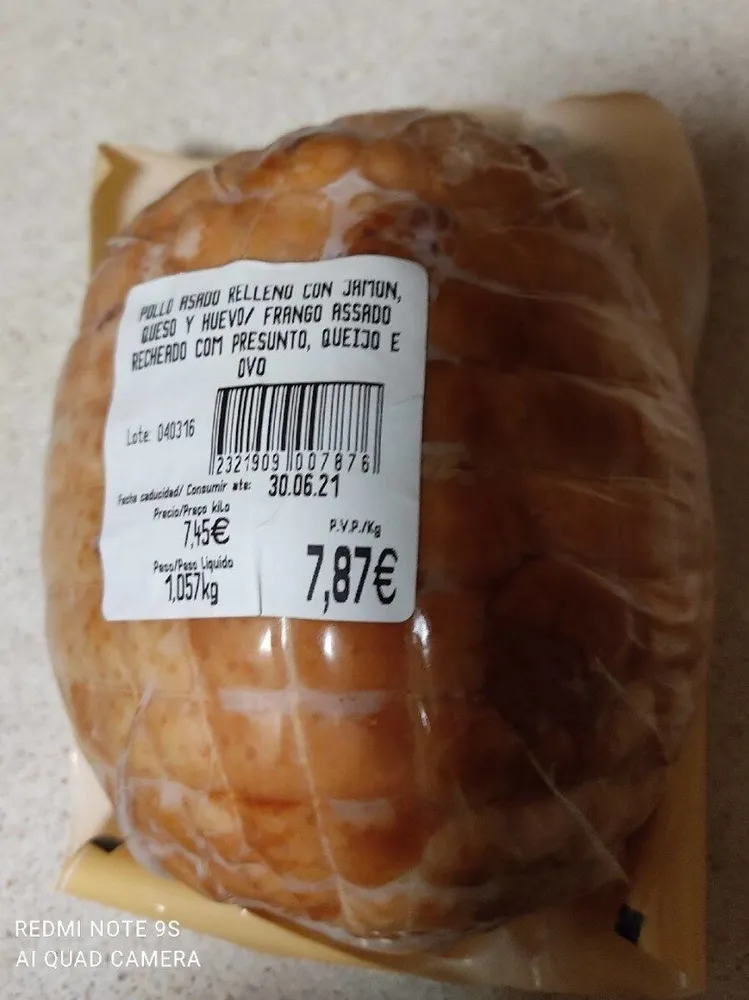 Pollo asado relleno