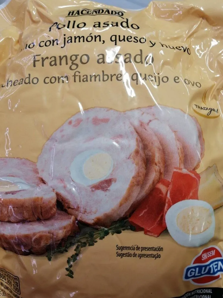 Pollo asado con jamon, queso y huevo