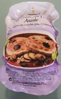 Pollo asado relleno con ciruelas, pasas y nueces