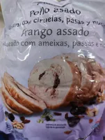 Pollo asado relleno con ciruelas, pasas y nueces