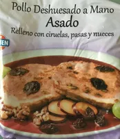 Pollo deshuesado a mano relleno con ciruelas, pasas y nueces