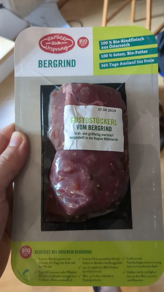 Bio Gustostückerl vom Bergrind, Mariniert