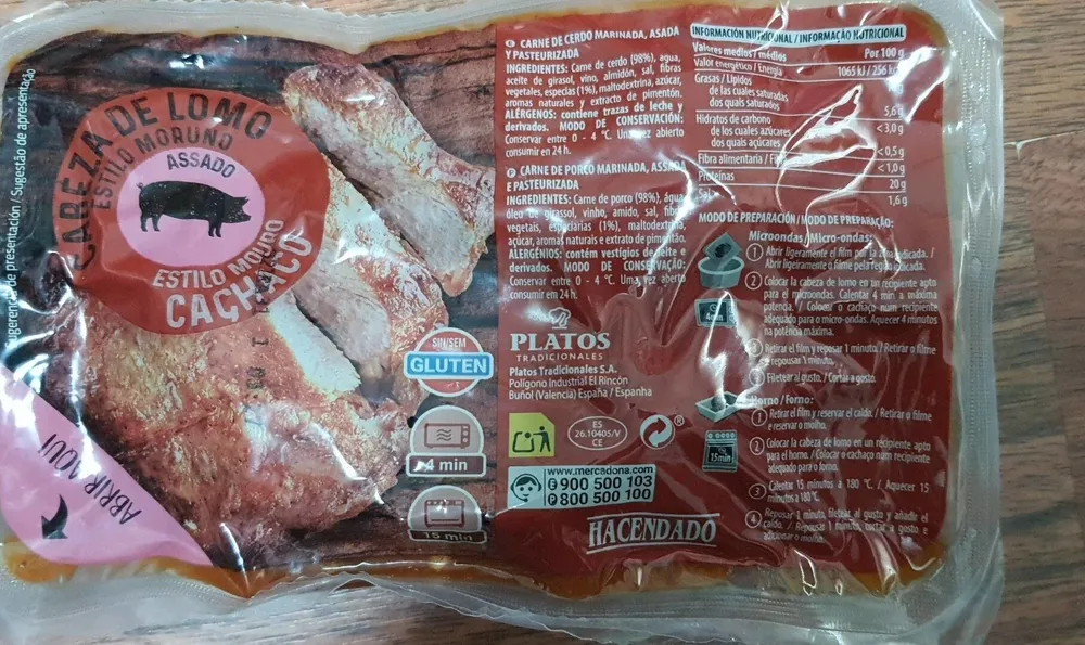 Cabeza de lomo asada