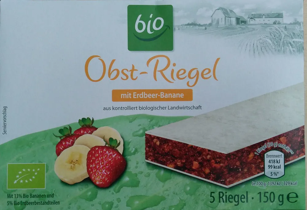 Obst-Riegel mit Erdbeer-Banane