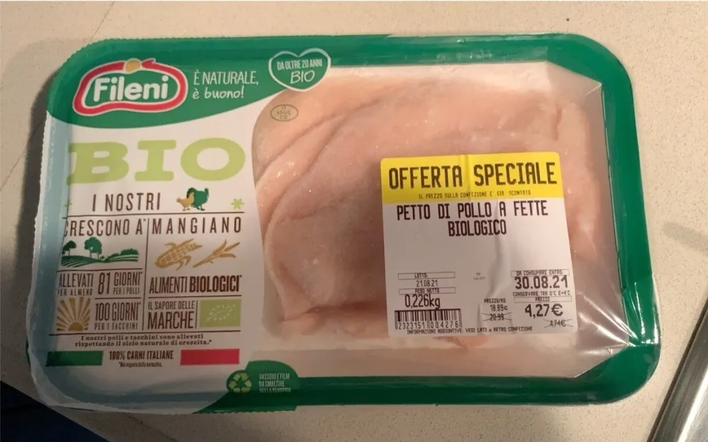 petto di pollo a fette biologico