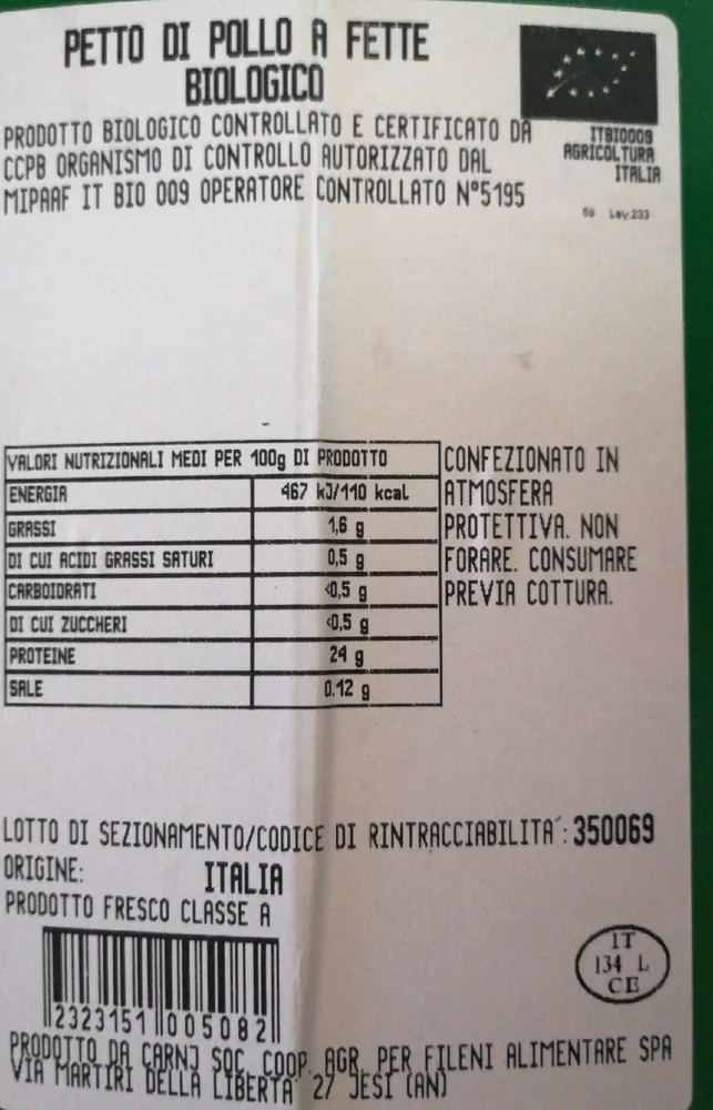 Petto di pollo a fette