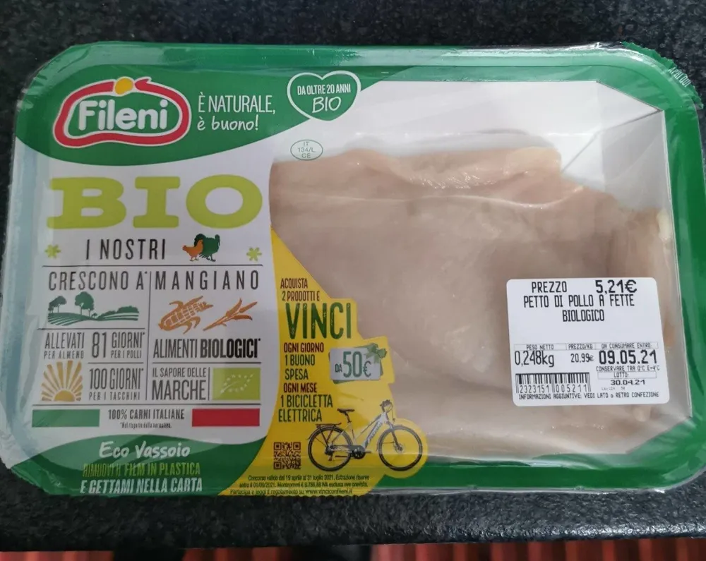 Petto di pollo a fette biologico