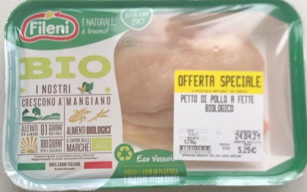Petto di pollo a fette biologico