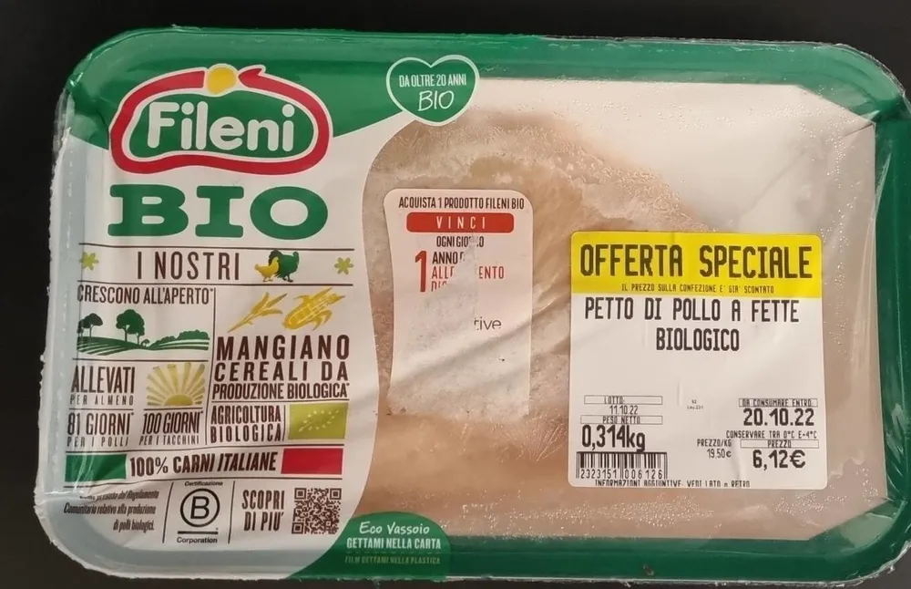 Petto pollo a fette biologico