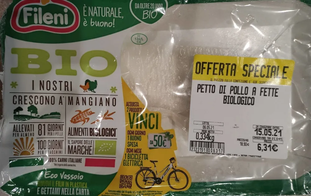 Petto di pollo a fette biologico