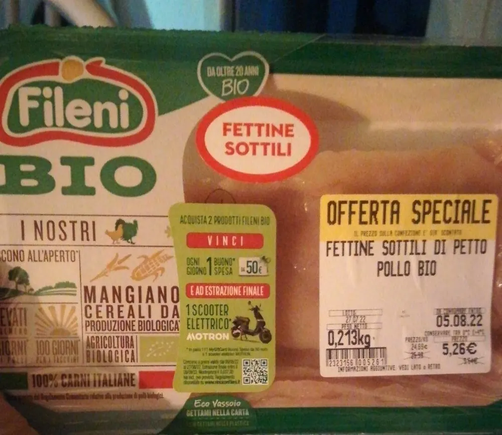Fettine sottili di petto di pollo