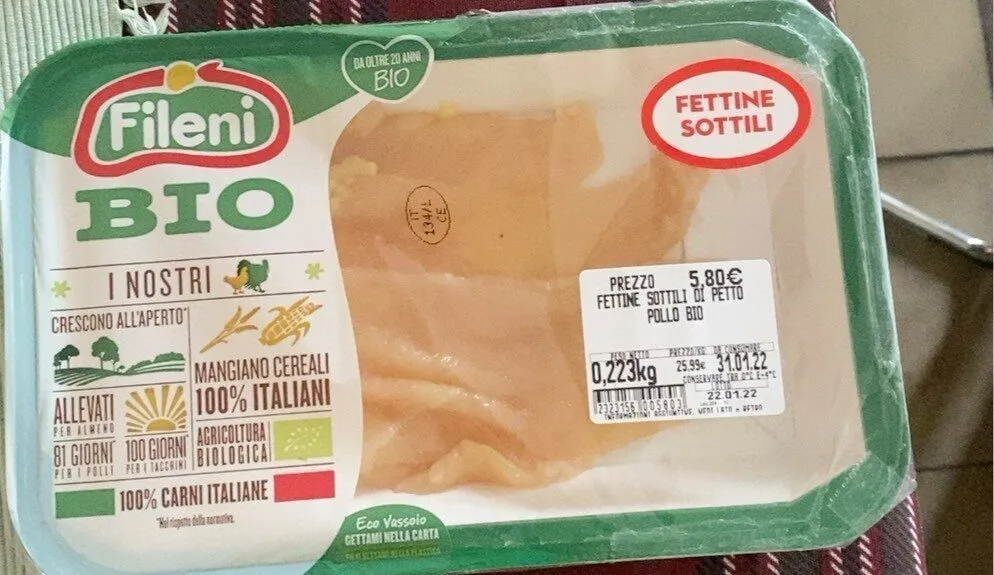 Fettine sottili di petto di pollo