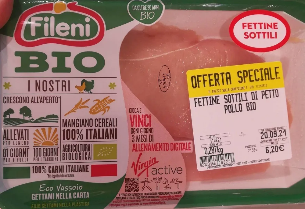 Fettine sottili di petto di pollo