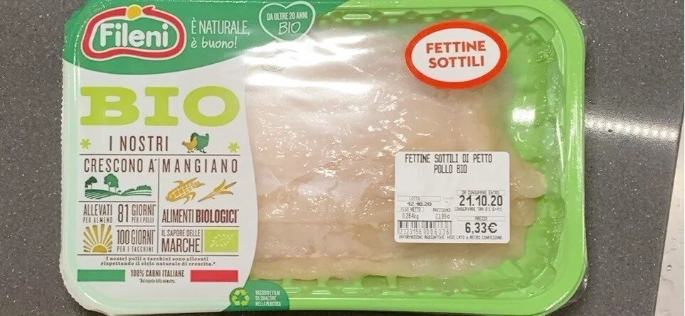 Fettine sottili di petto polli bio