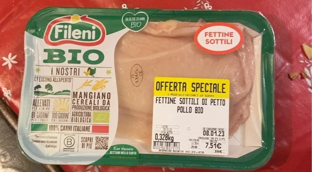 Fettine sottili di petto di pollo bio