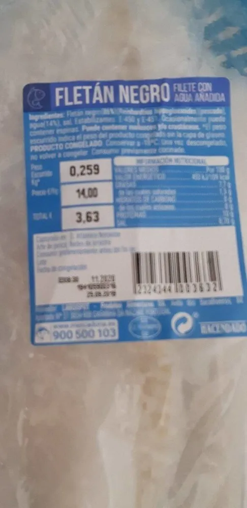 Filete de fletán negro