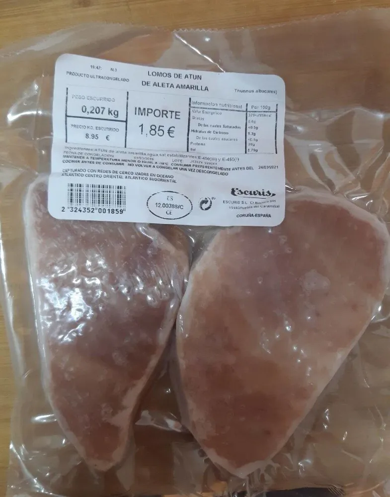 Lomos de atún de aleta amarilla