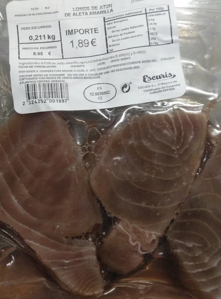 Lomos de atún de aleta amarila
