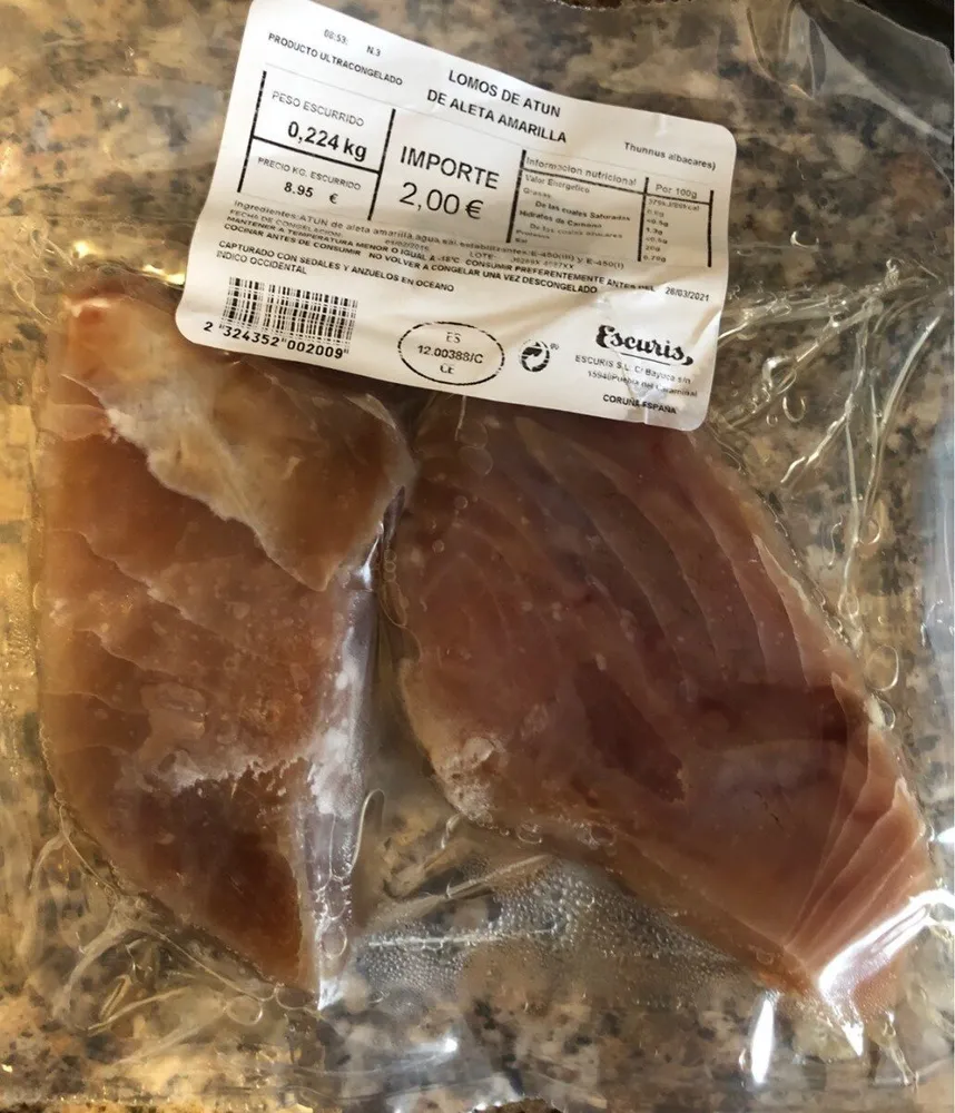 Lomos de atun de aleta amarilla