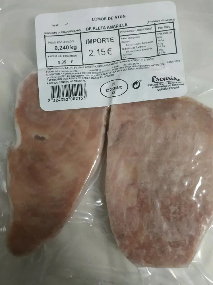 Lomos de atún de aleta amarilla