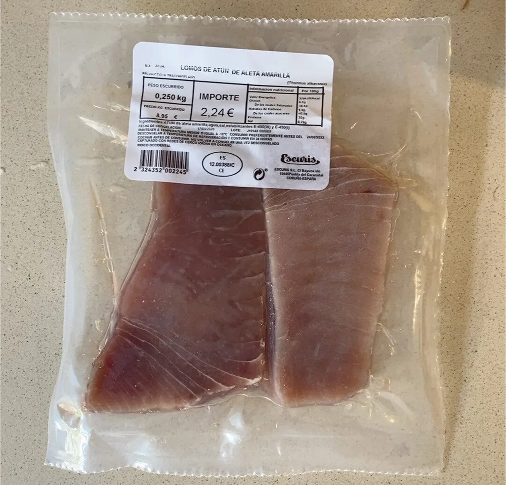Lomos de atun de aleta amarilla