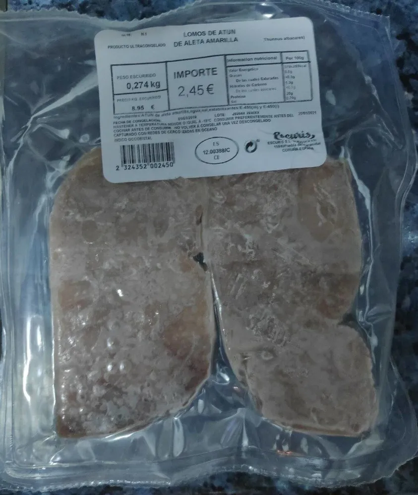 Lomos de Atún de aleta amarilla