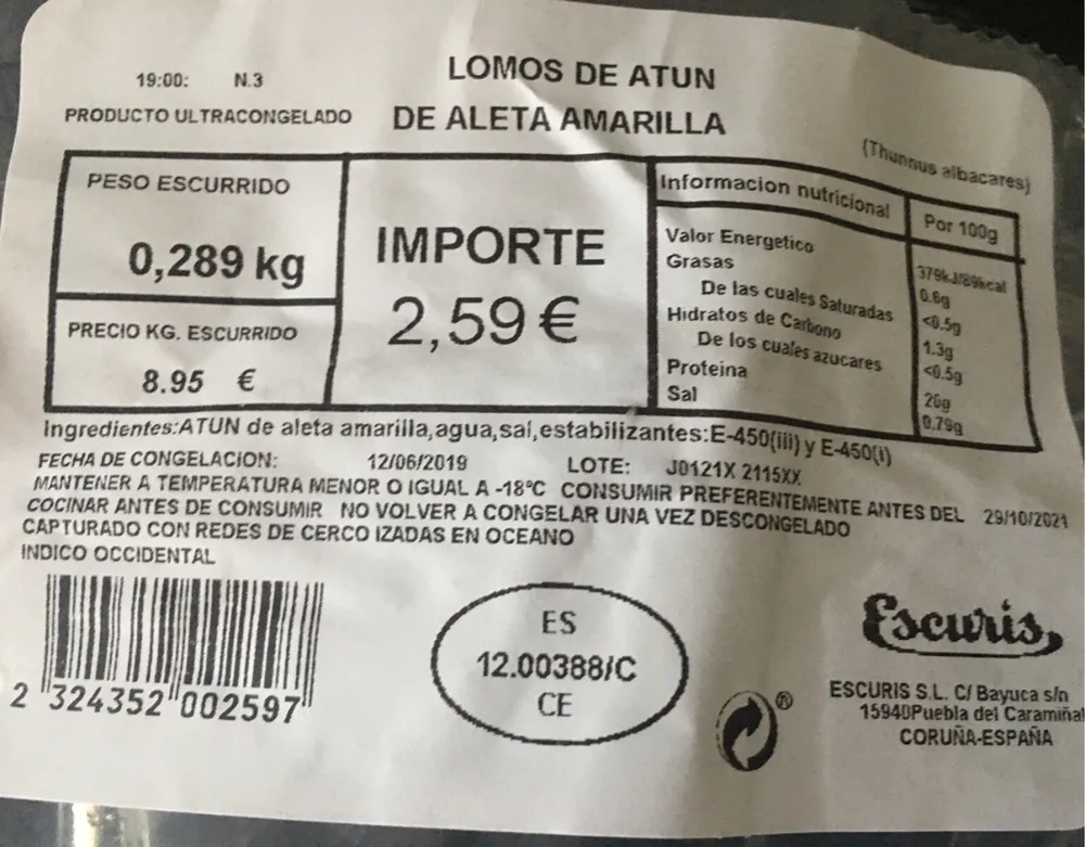 Lomos de Atún de Aleta Amarilla