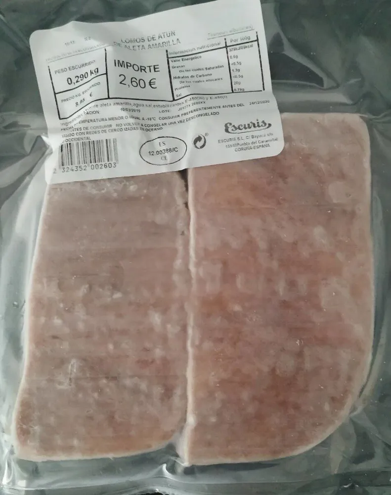 Lomos de atún de aleta amarilla