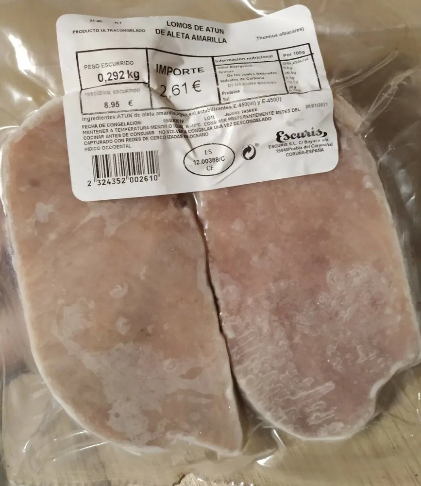 Lomos de atún de aleta amarilla