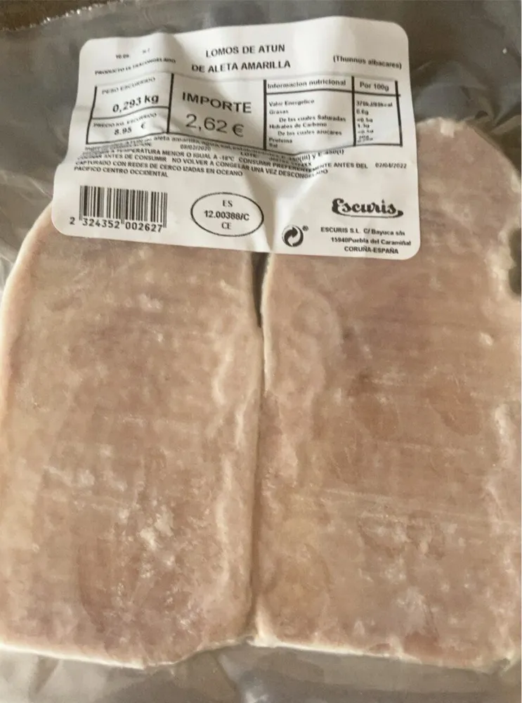 Lomos de atun de aleta amarilla