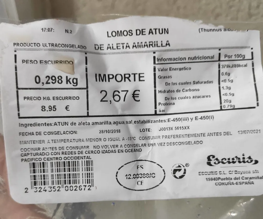 Lomos de atún de aleta amarilla