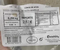 Lomos de atún de aleta amarilla
