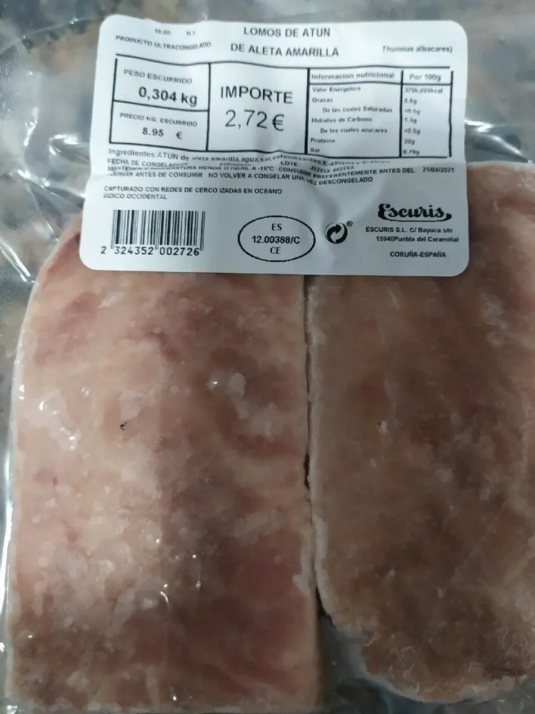 Lomos de atún de aleta amarilla