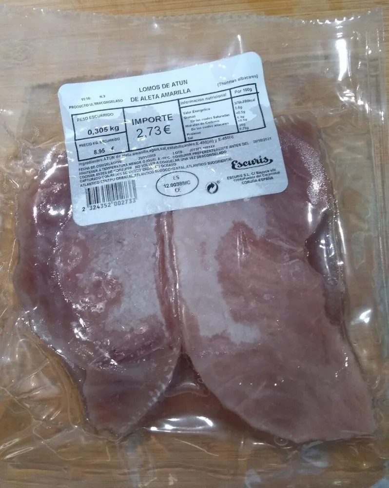 Lomos de atún de aleta amarilla