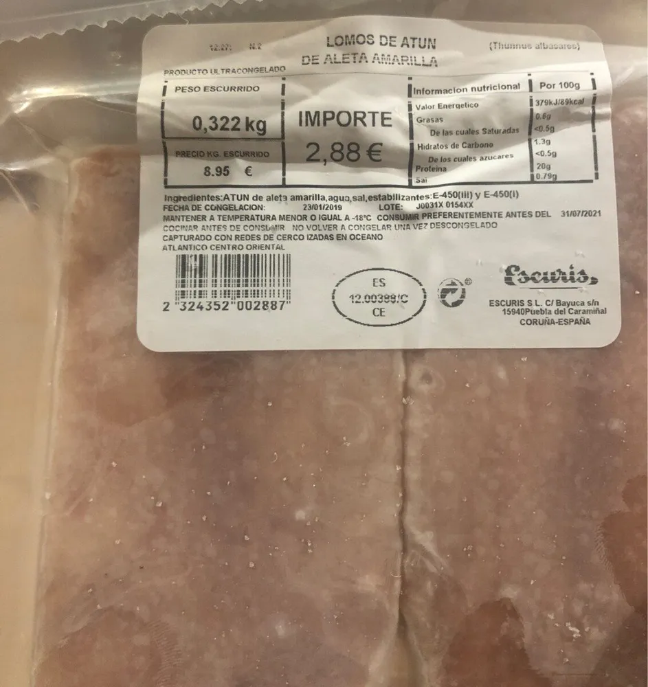 Lomos de atun amarillo