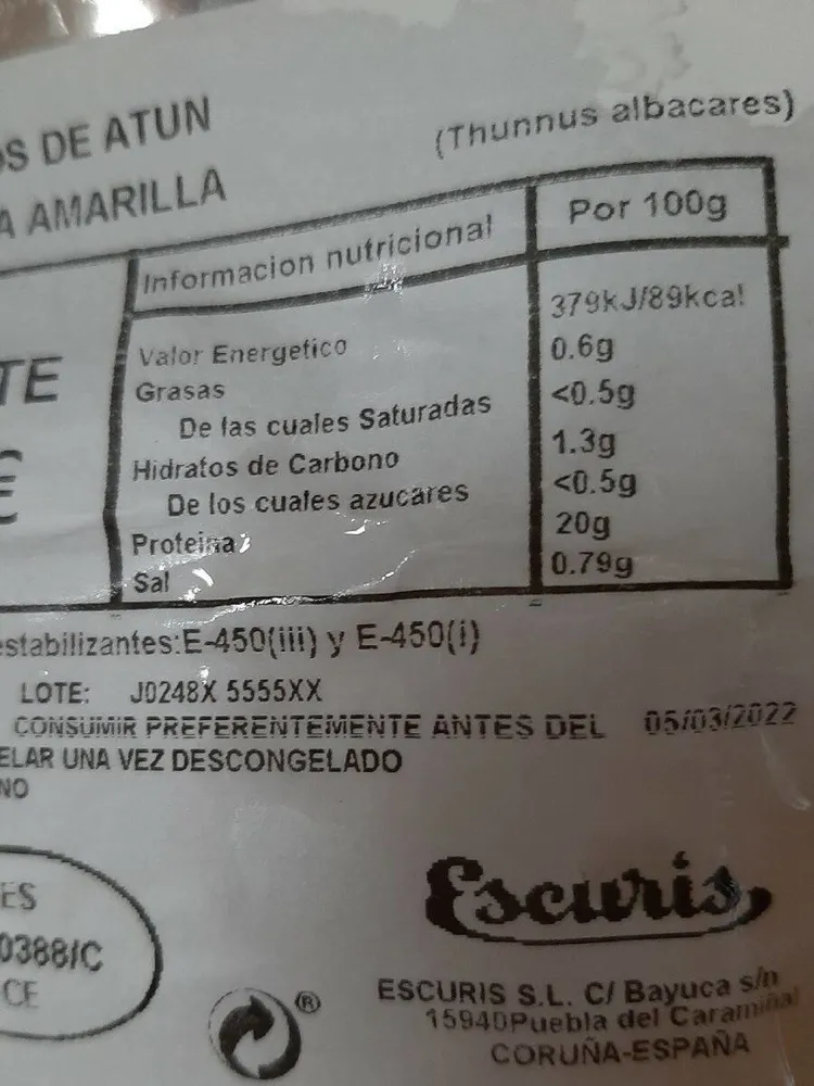 Lomos de atún de aleta amarilla