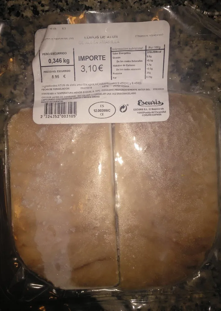 Lomos de atún de aleta amarilla