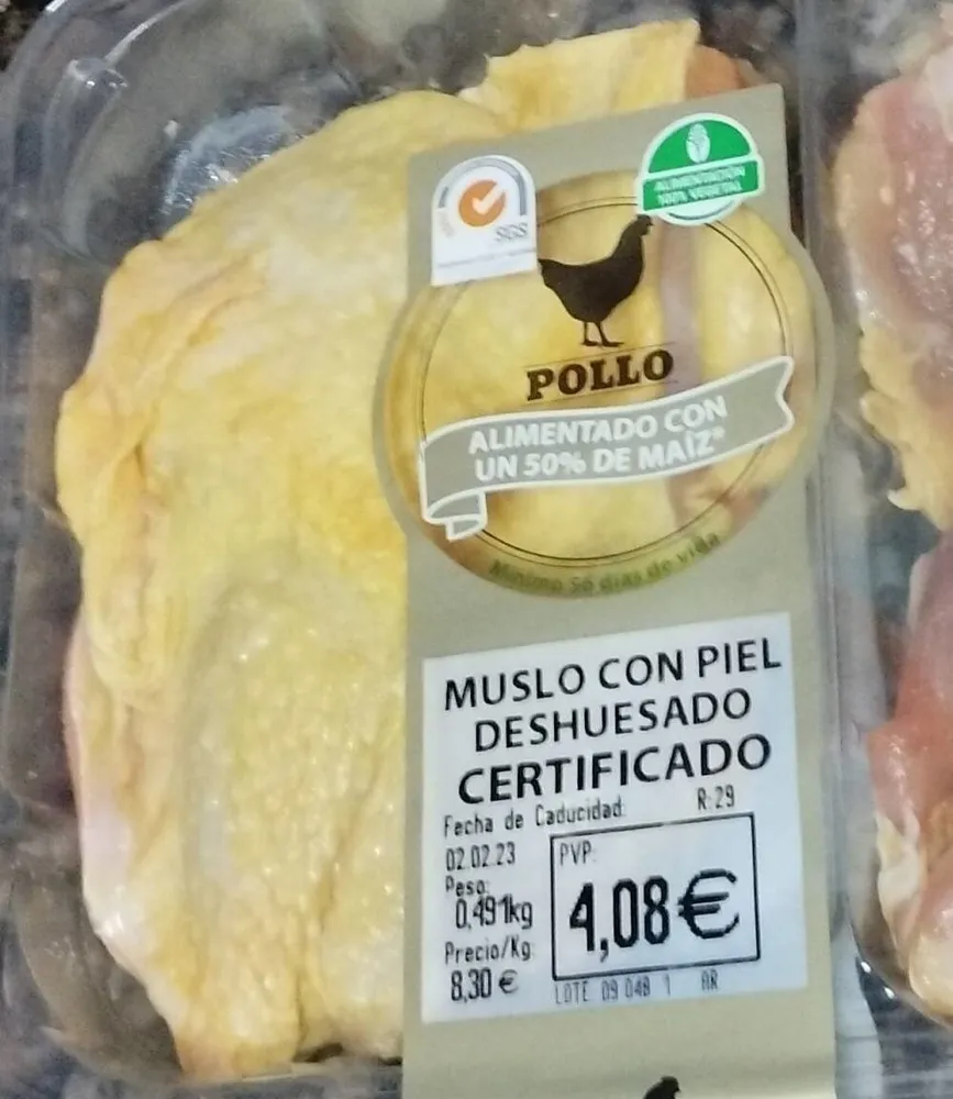 Muslo de pollo deshuesado