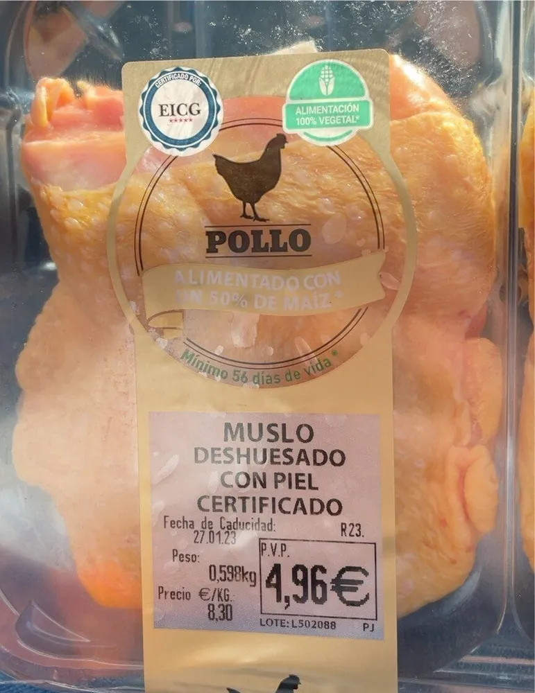 Muslo deshuesado con piel certificado